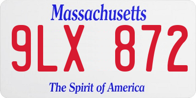 MA license plate 9LX872
