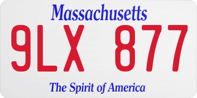 MA license plate 9LX877