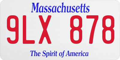MA license plate 9LX878