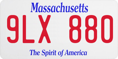 MA license plate 9LX880