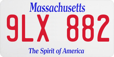 MA license plate 9LX882