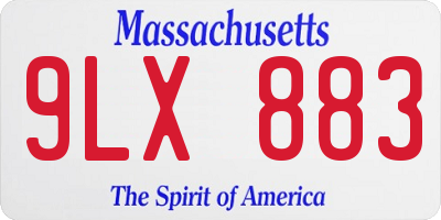 MA license plate 9LX883