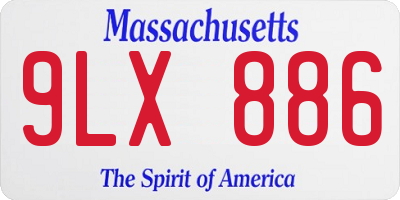MA license plate 9LX886