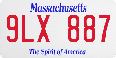 MA license plate 9LX887