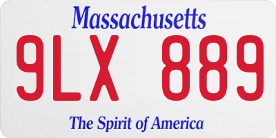 MA license plate 9LX889