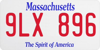 MA license plate 9LX896