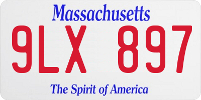 MA license plate 9LX897