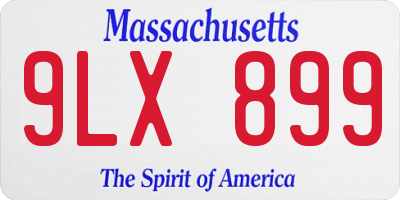 MA license plate 9LX899