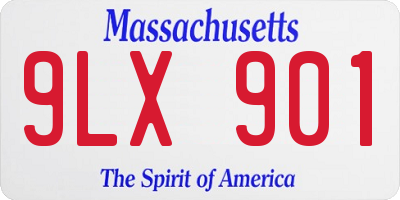 MA license plate 9LX901