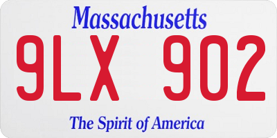 MA license plate 9LX902