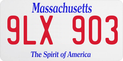 MA license plate 9LX903