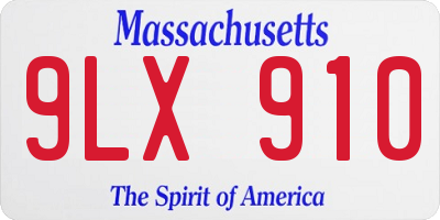 MA license plate 9LX910