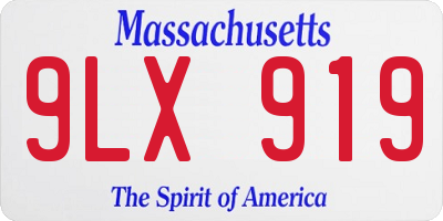 MA license plate 9LX919