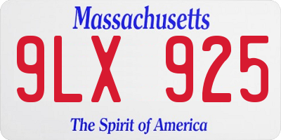 MA license plate 9LX925
