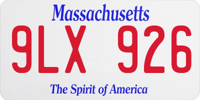 MA license plate 9LX926