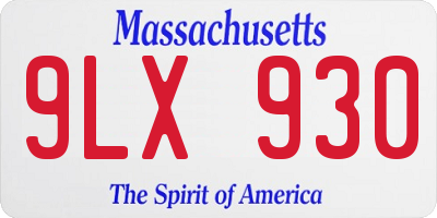 MA license plate 9LX930