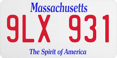 MA license plate 9LX931