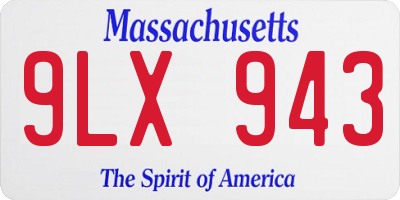 MA license plate 9LX943