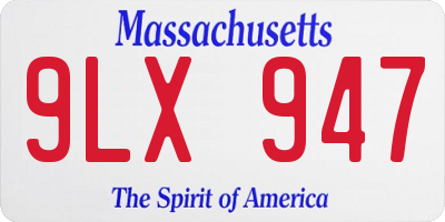 MA license plate 9LX947