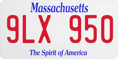 MA license plate 9LX950