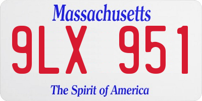 MA license plate 9LX951