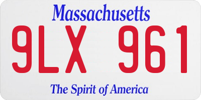 MA license plate 9LX961