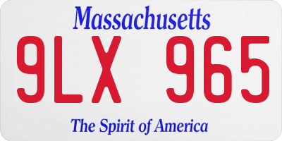 MA license plate 9LX965