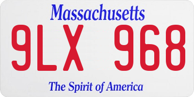 MA license plate 9LX968