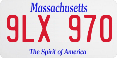 MA license plate 9LX970