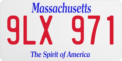 MA license plate 9LX971