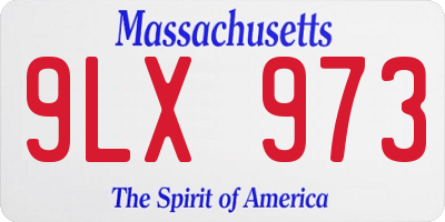 MA license plate 9LX973