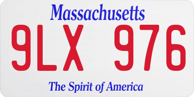 MA license plate 9LX976