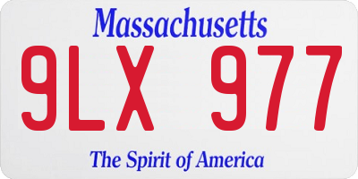 MA license plate 9LX977