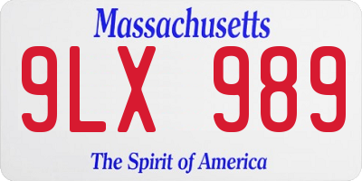 MA license plate 9LX989