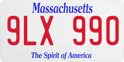 MA license plate 9LX990