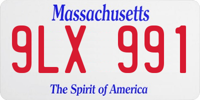 MA license plate 9LX991