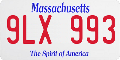 MA license plate 9LX993