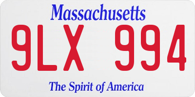 MA license plate 9LX994