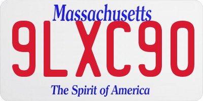MA license plate 9LXC90