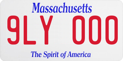 MA license plate 9LY000