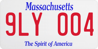 MA license plate 9LY004