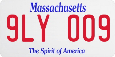 MA license plate 9LY009
