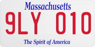 MA license plate 9LY010