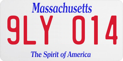 MA license plate 9LY014