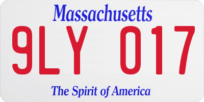 MA license plate 9LY017