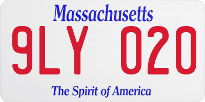 MA license plate 9LY020