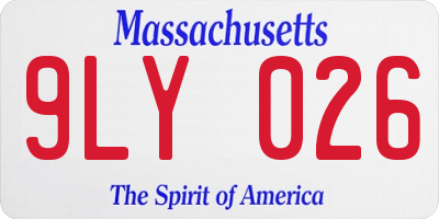 MA license plate 9LY026