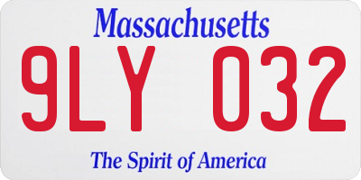 MA license plate 9LY032