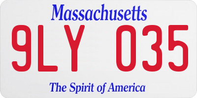 MA license plate 9LY035