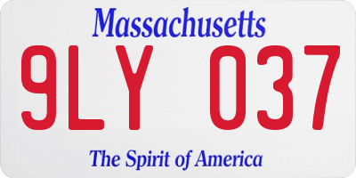 MA license plate 9LY037